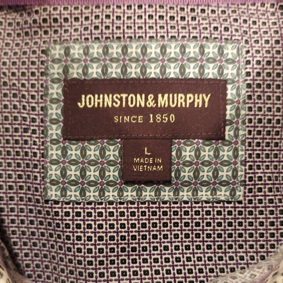 Johnston & Murphy Black and White Casual Button Down Shirt - Picture 2 of 3